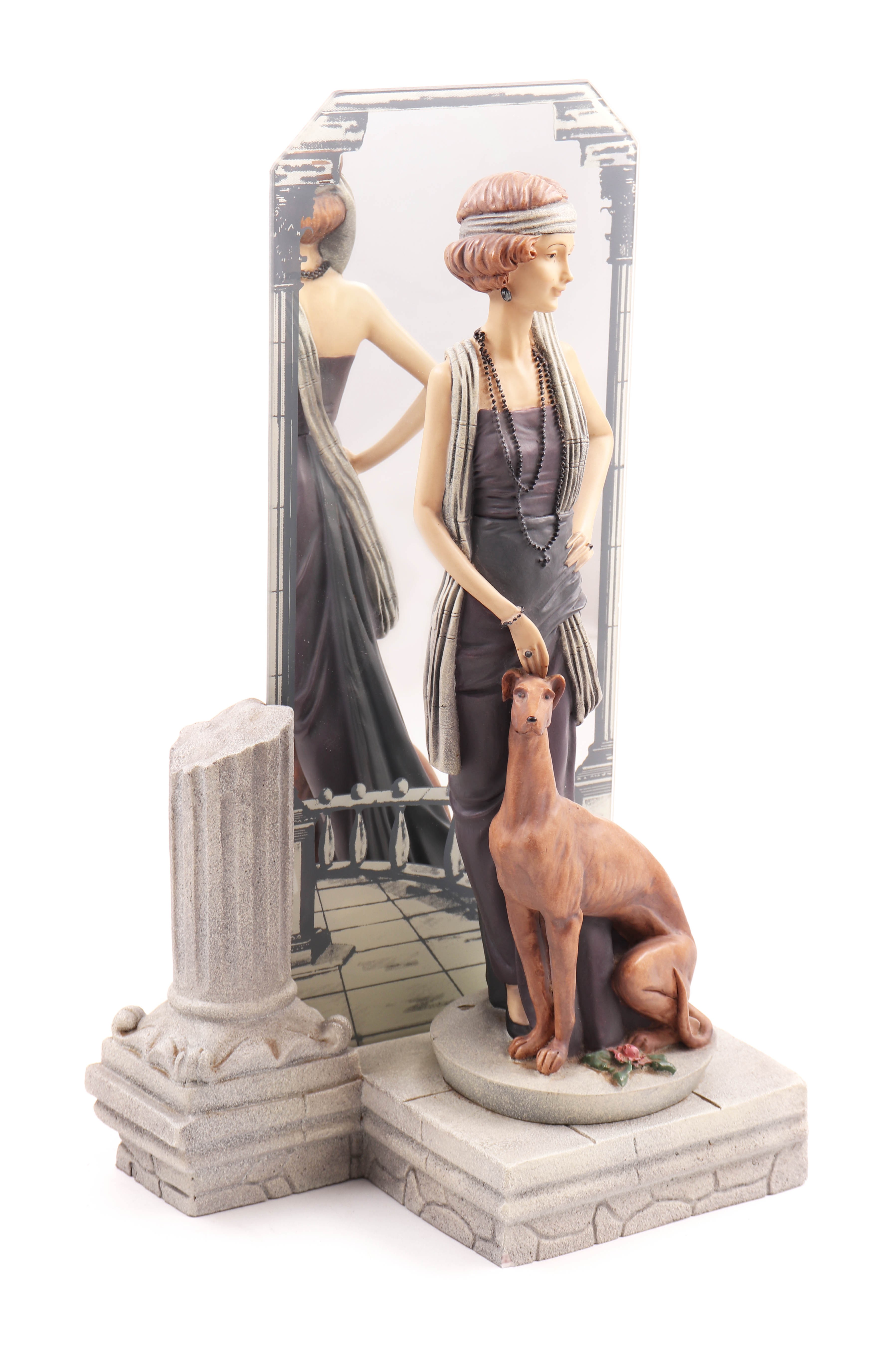 Figura feminina com cão