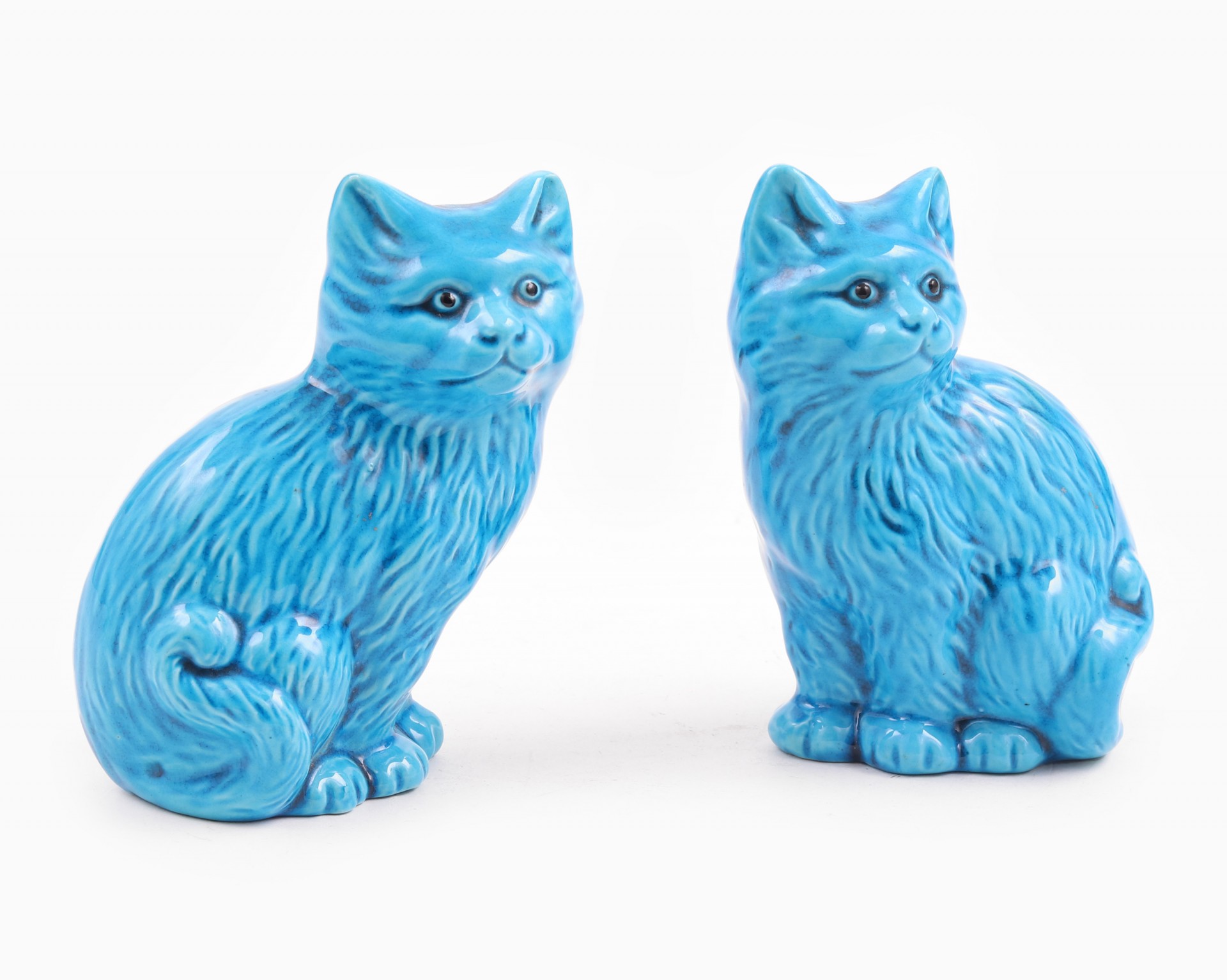 Cats, pair of oriental sculptures