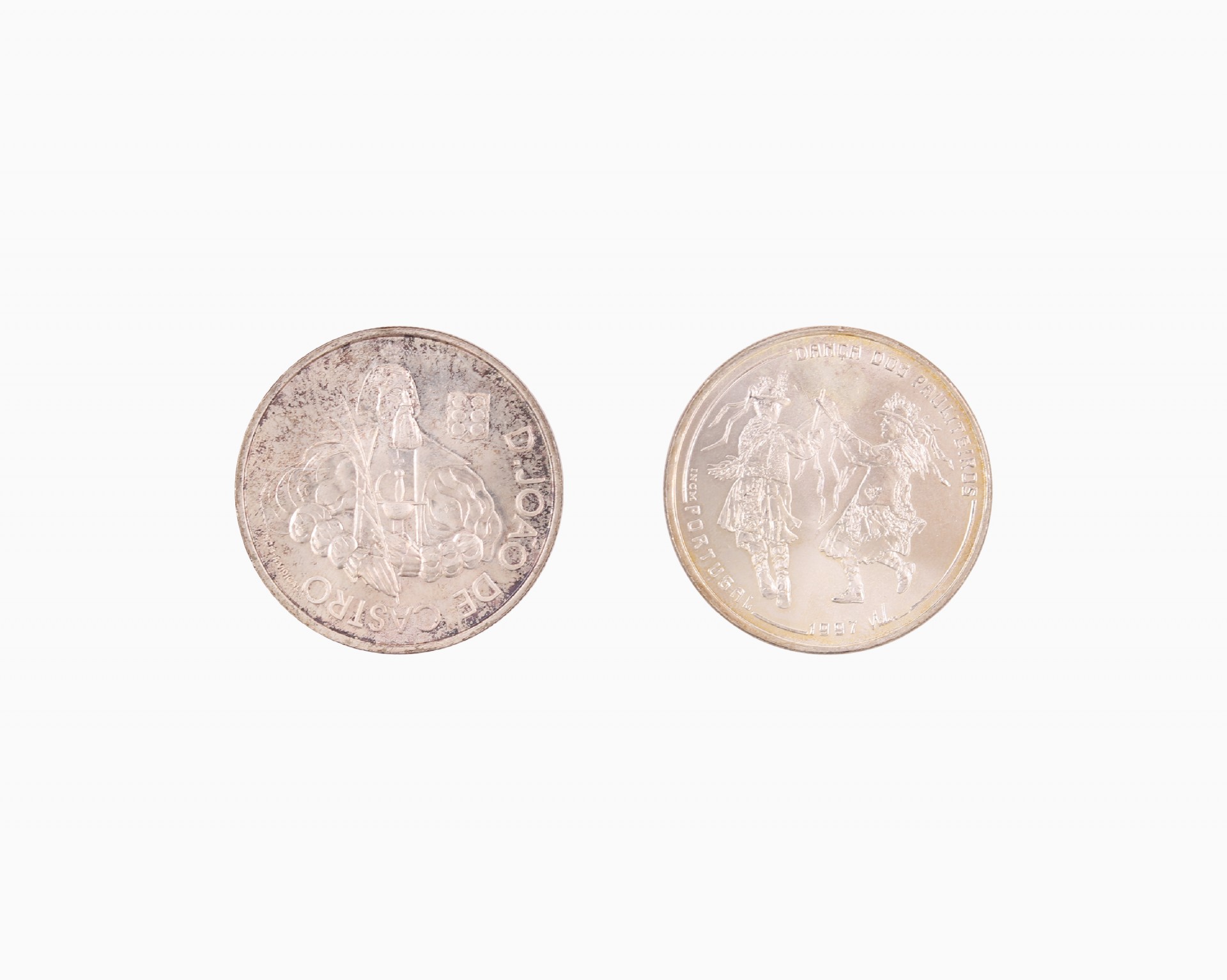 Duas moedas de 1000 escudos em prata 