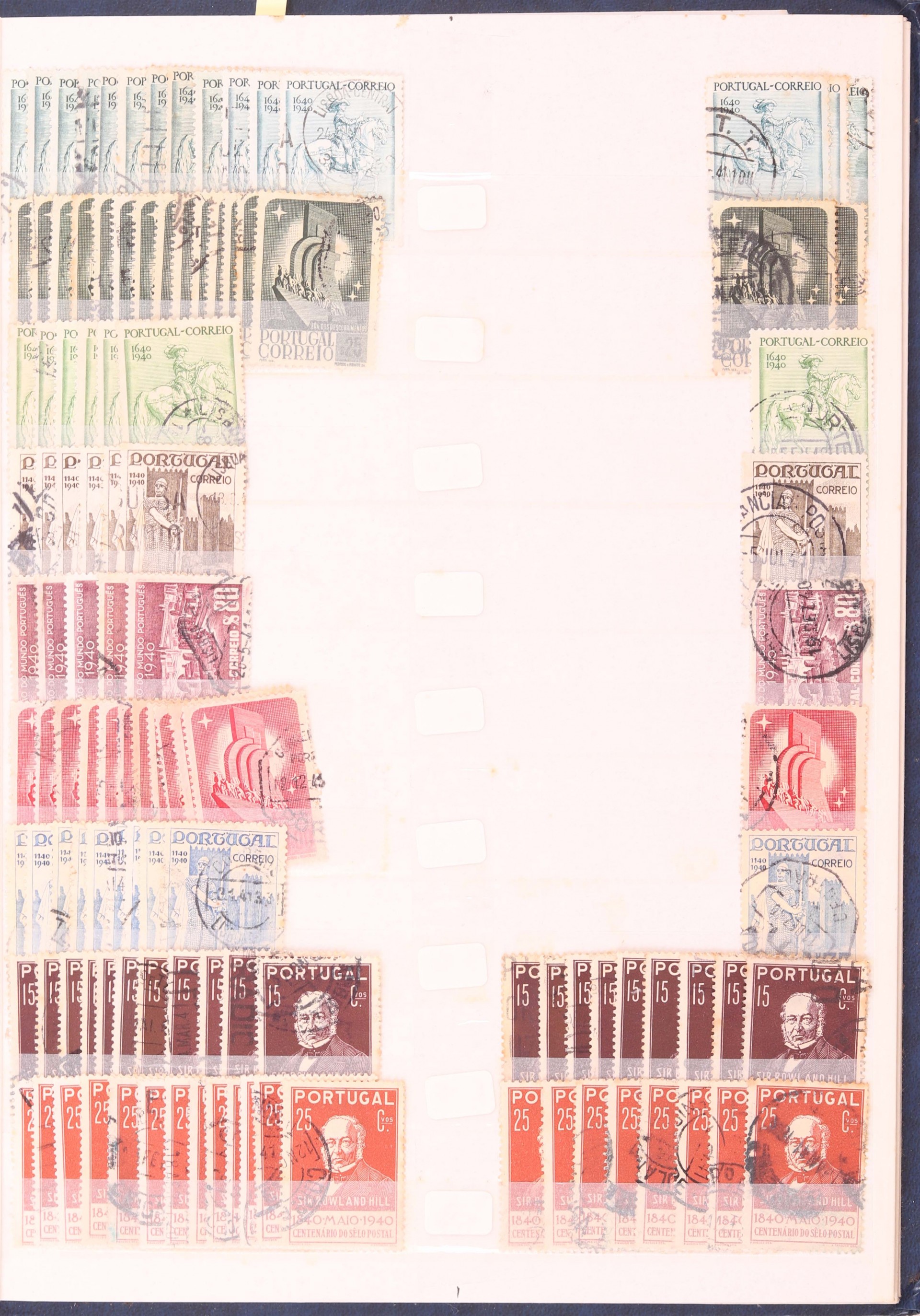 Grande coleção de 1.640 selos antigos de Portugal