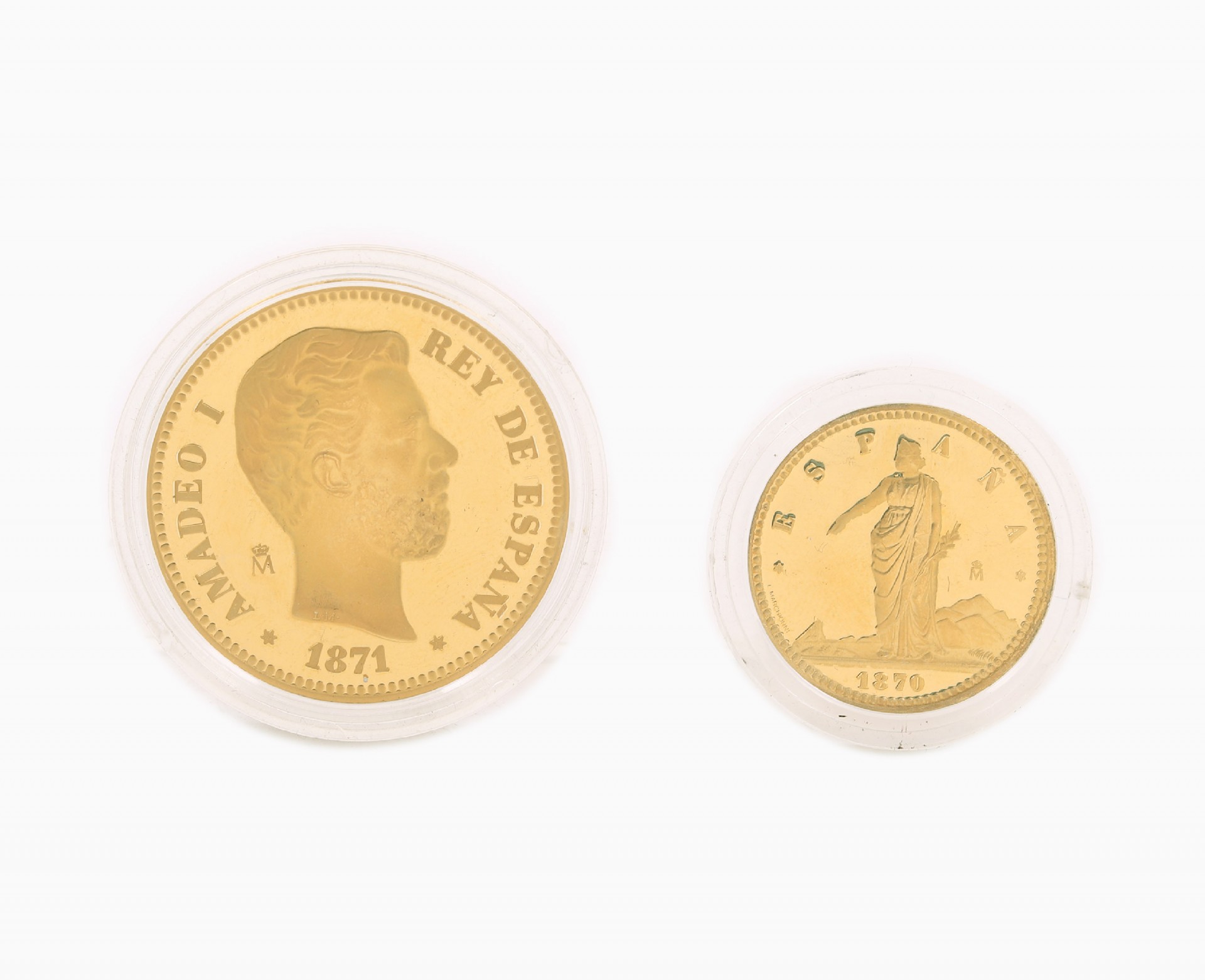 Duas moedas comemorativas - Historia da Peseta