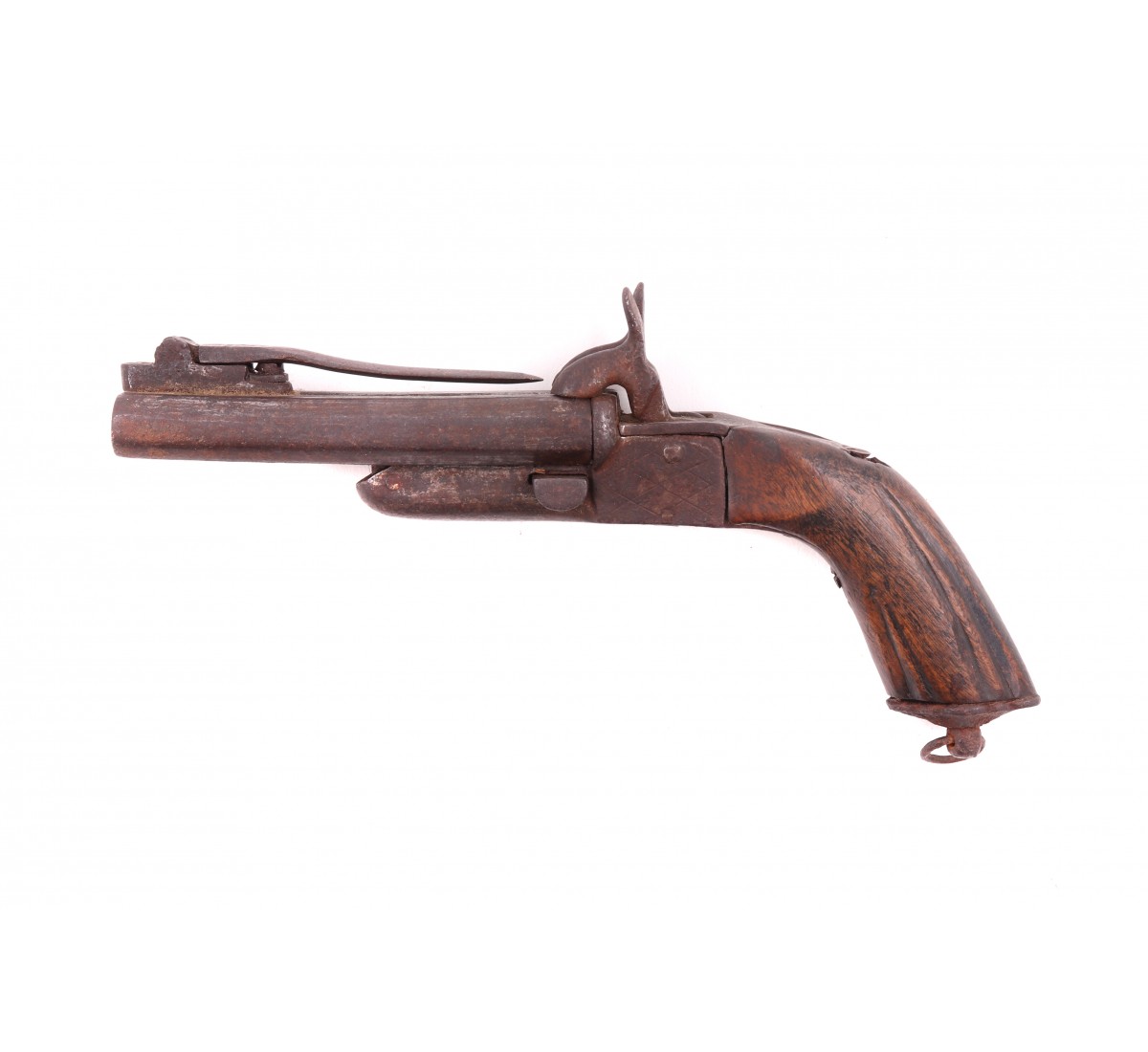 Pistola Lefaucheux de 2 canos, finais do séc. XIX