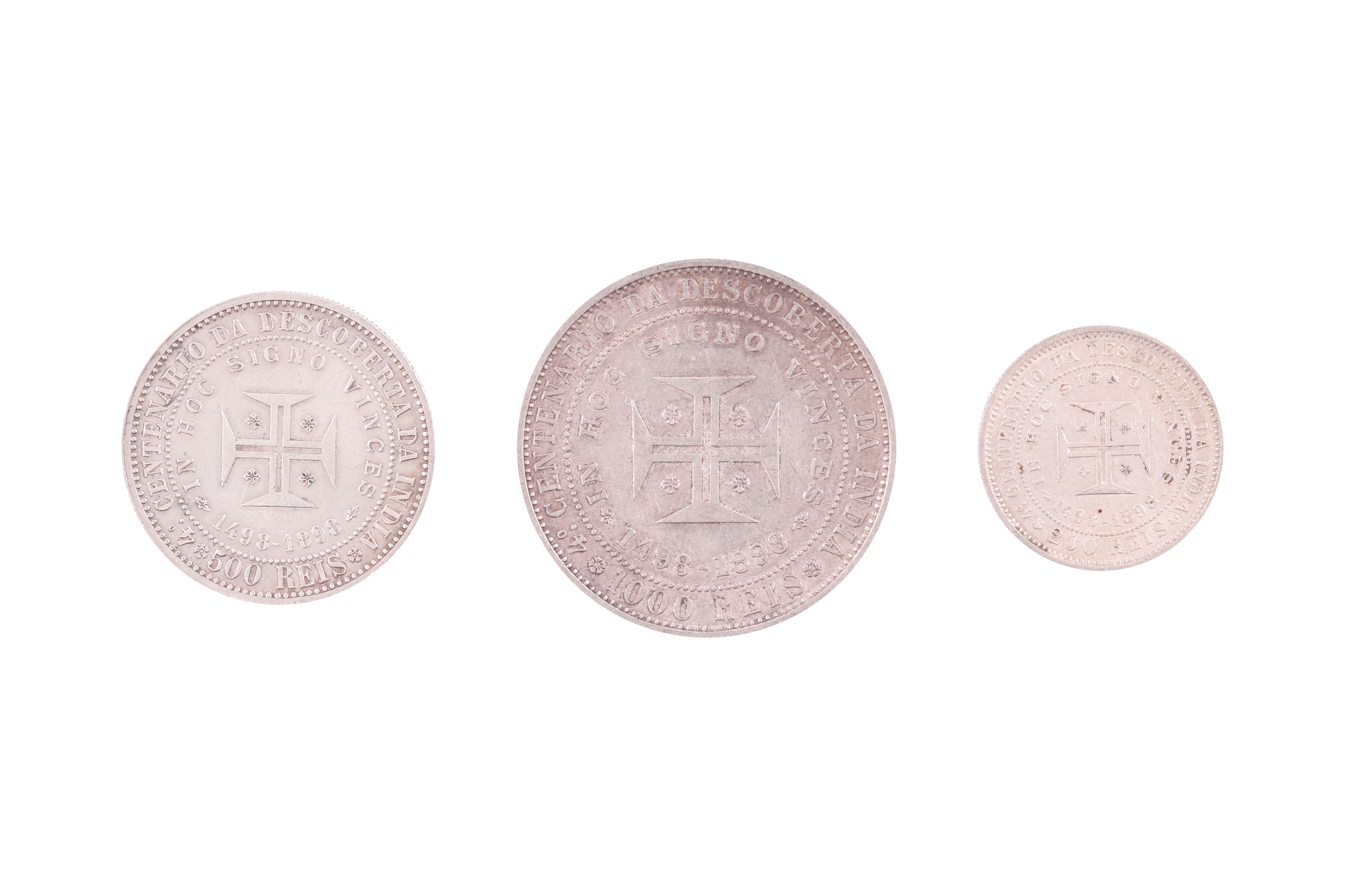 Lote de 3 moedas D. Carlos/ D. Amélia, 1898 - Prata (3)