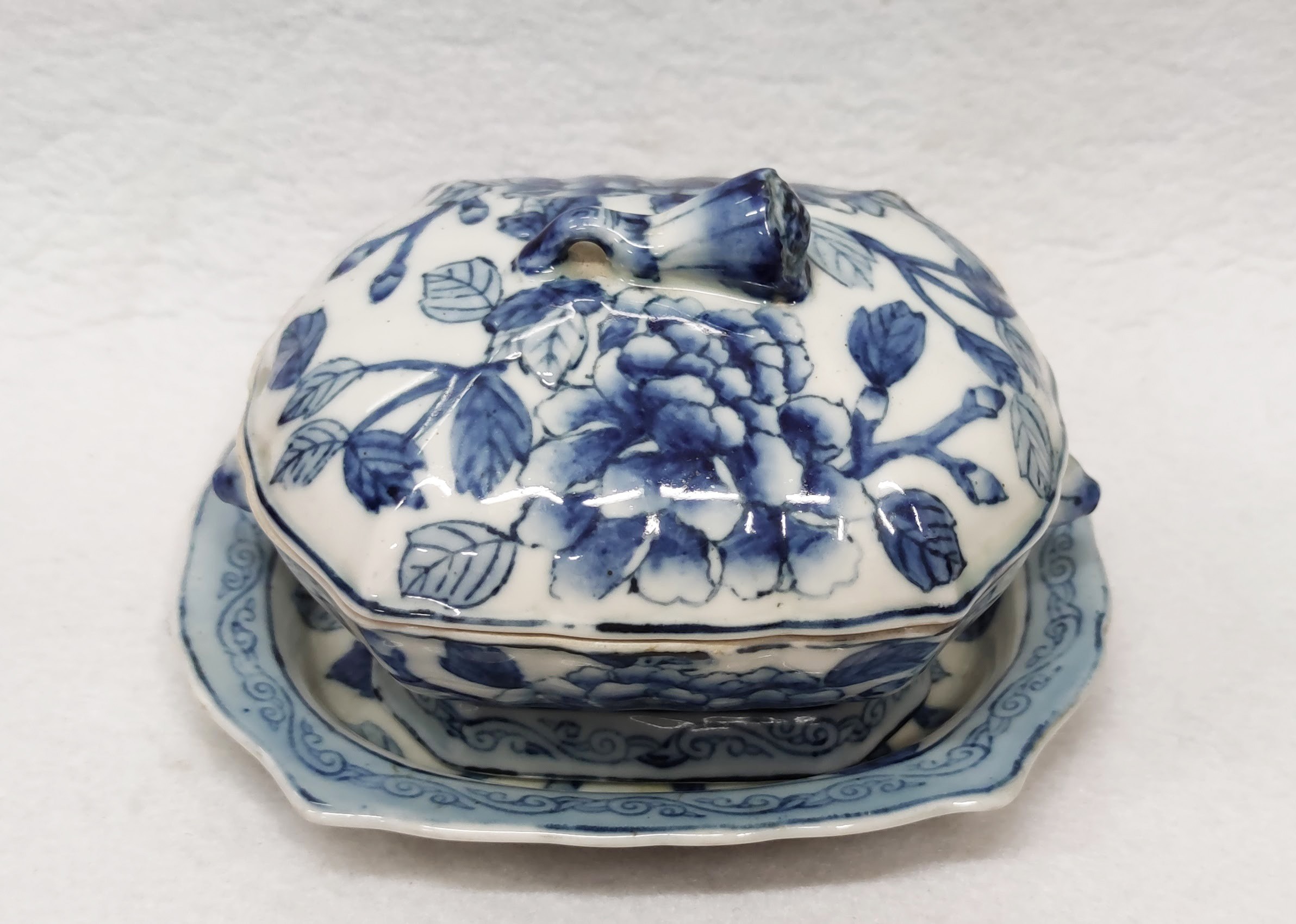 Terrina e prato miniatura em porcelana oriental (2)