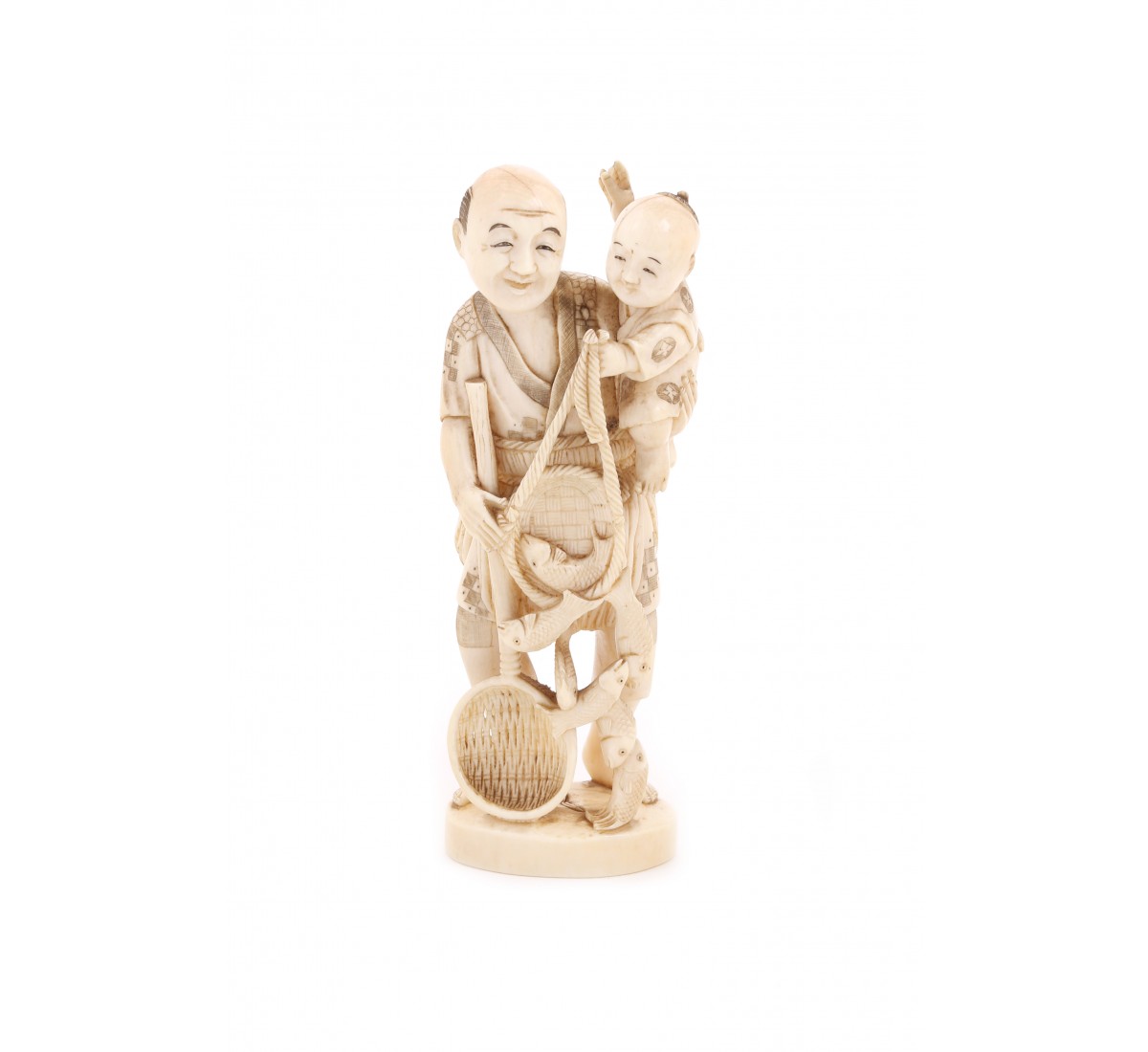 Okimono, escultura japonesa em marfim, XIX/XX