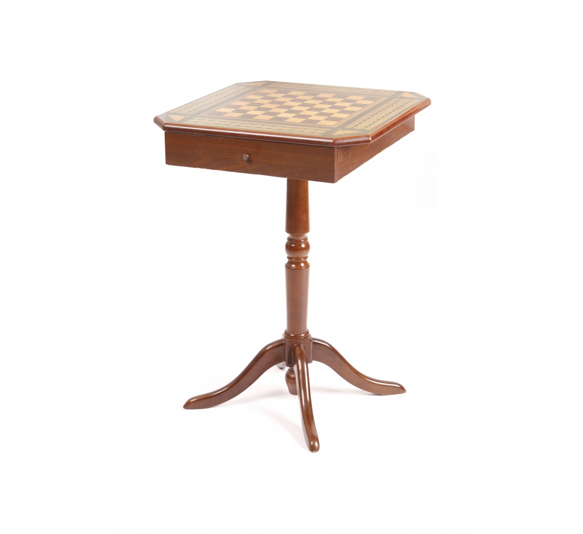 Mesa para jogo de xadrez em madeira