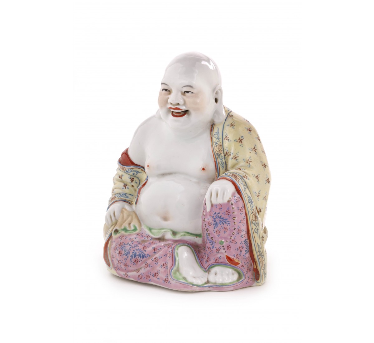 Buda sentado, escultura em porcelana