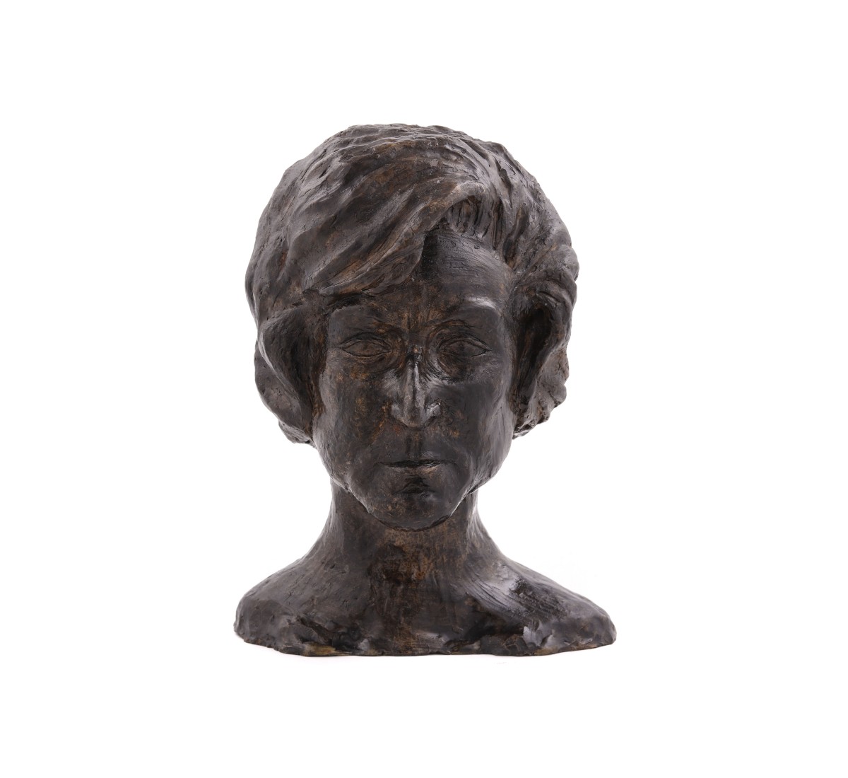 Busto feminino, escultura em barro