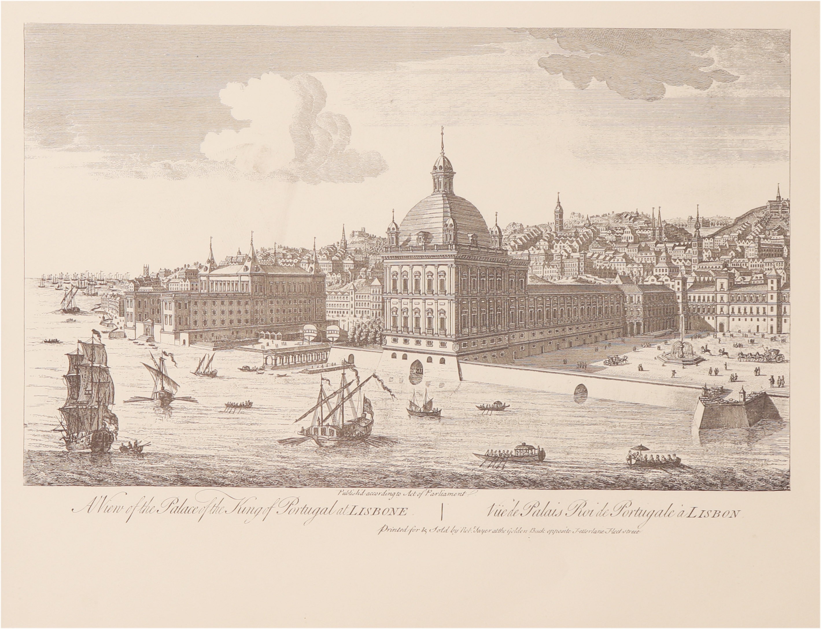 'A View of the Palace of the King of Portugal Lisbone'