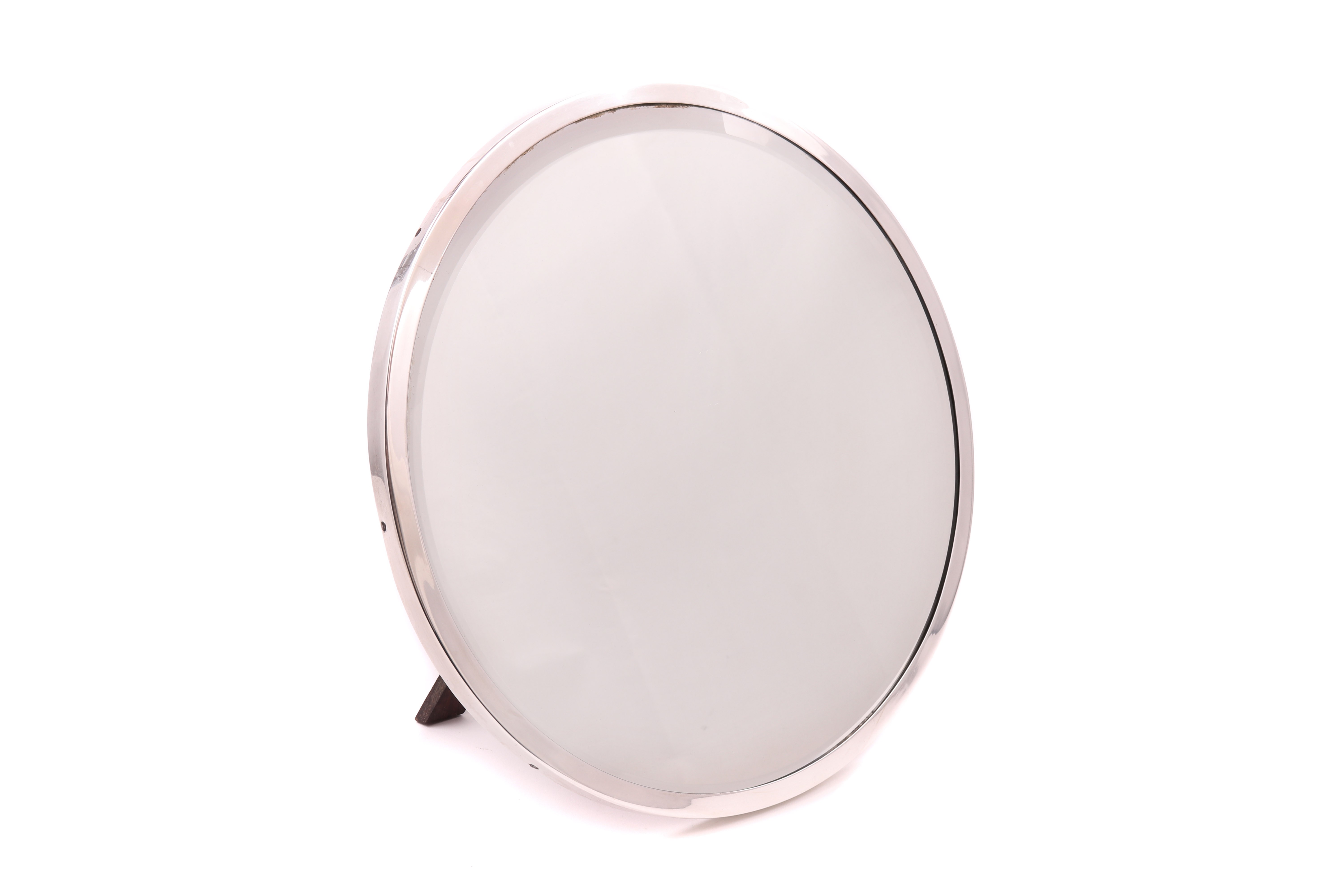Espelho de mesa com moldura em prata lisa