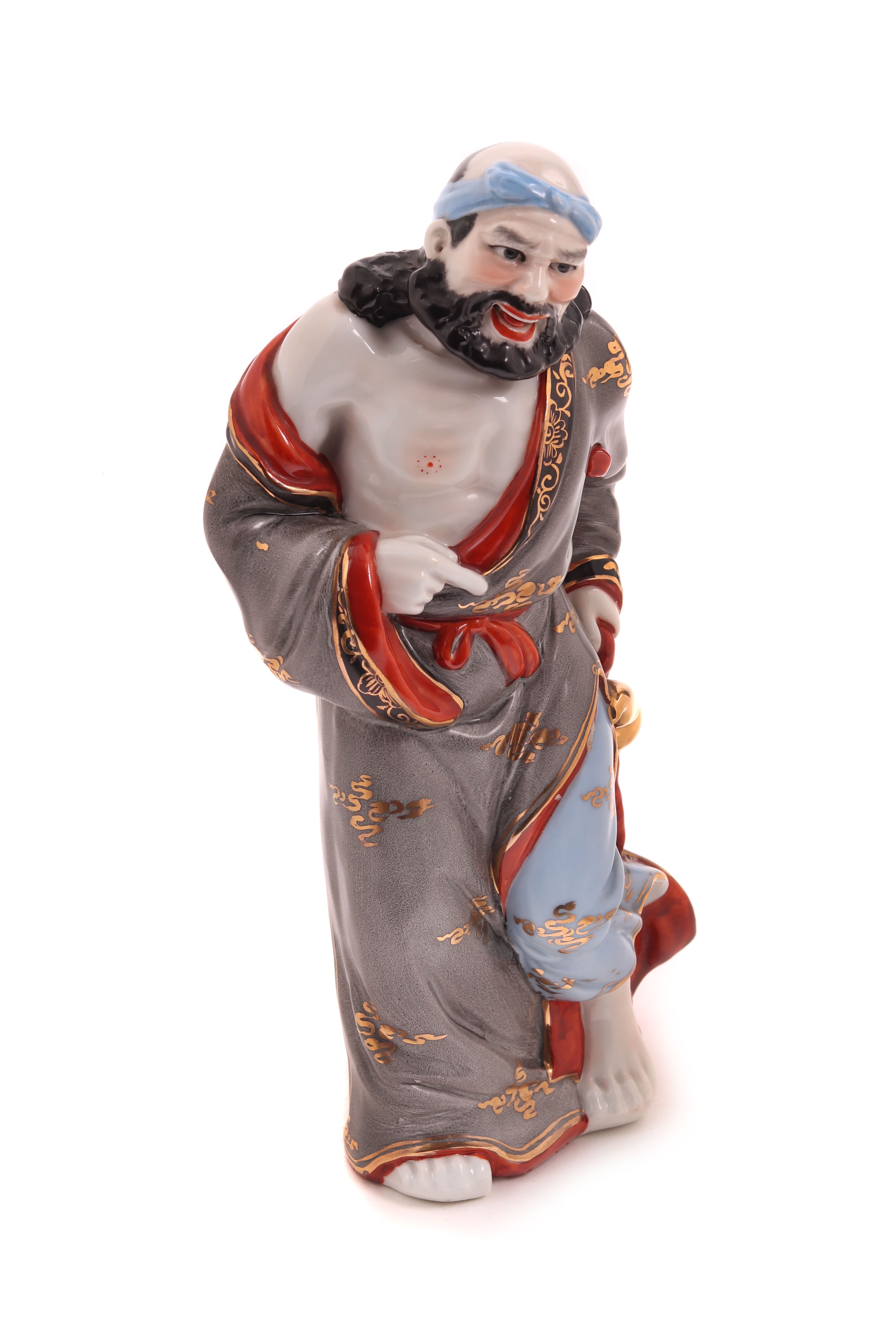 Figura masculina, escultura em porcelana oriental