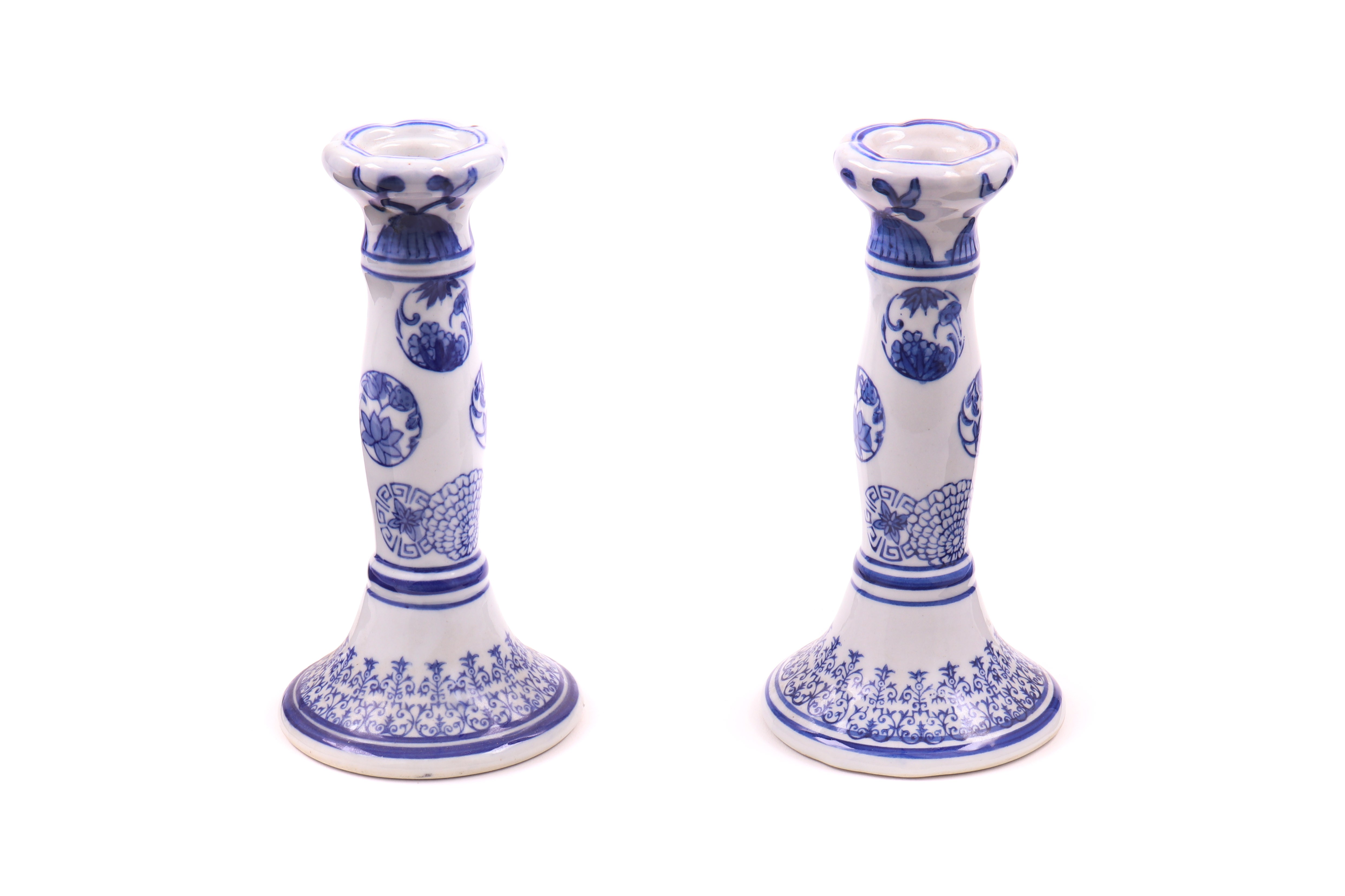 Par de castiçais em porcelana oriental (2)