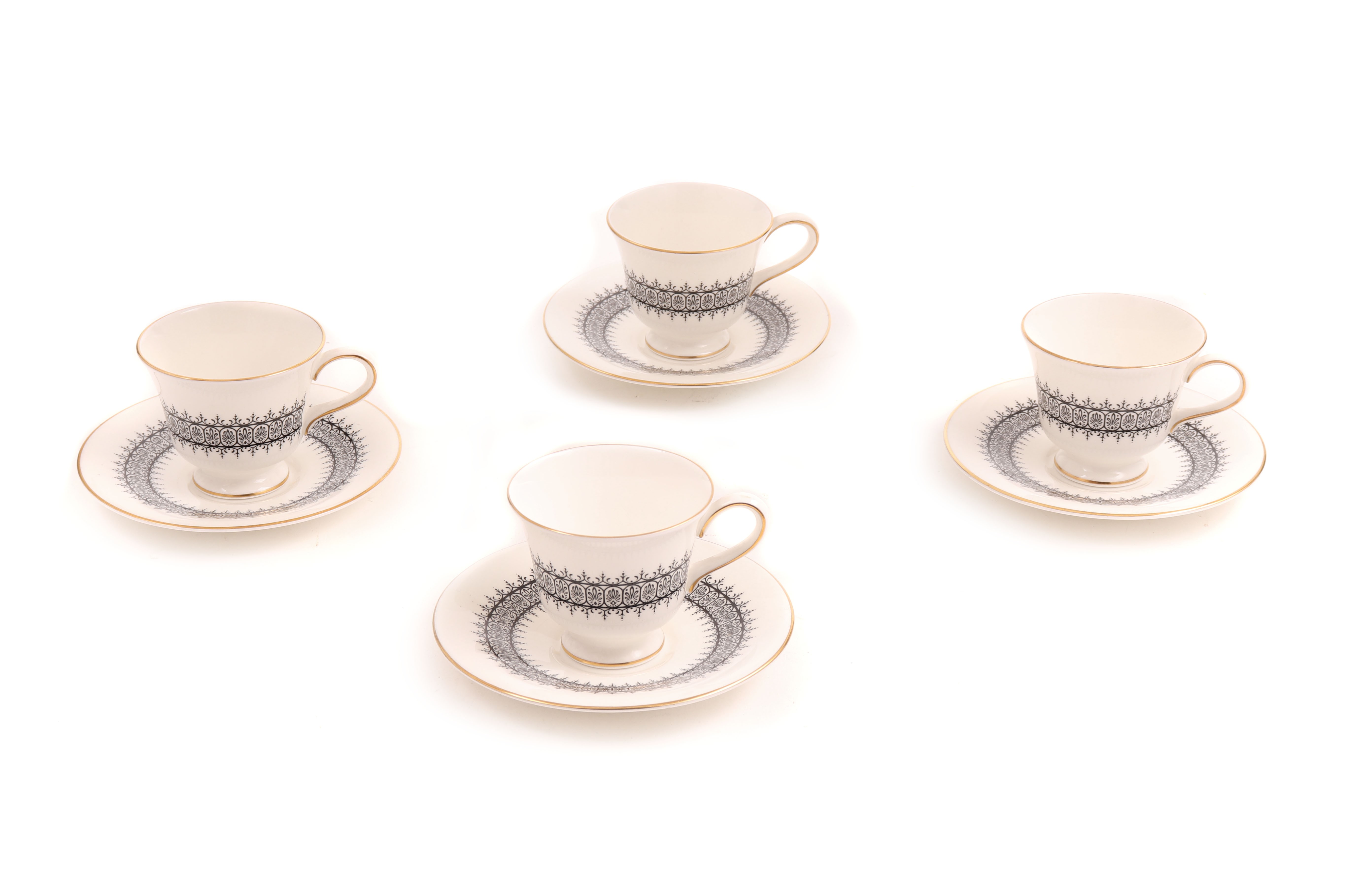 4 Chávenas de café com pires em porcelana Wedgwood' (8)