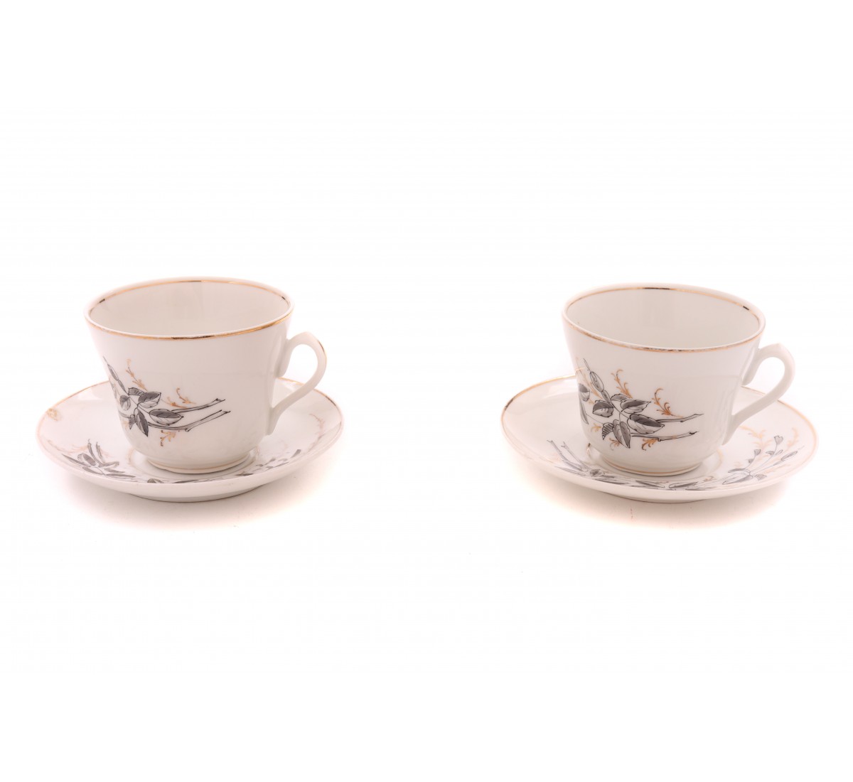 Par de chávenas de chá com pires em porcelana da Vista Alegre (4)