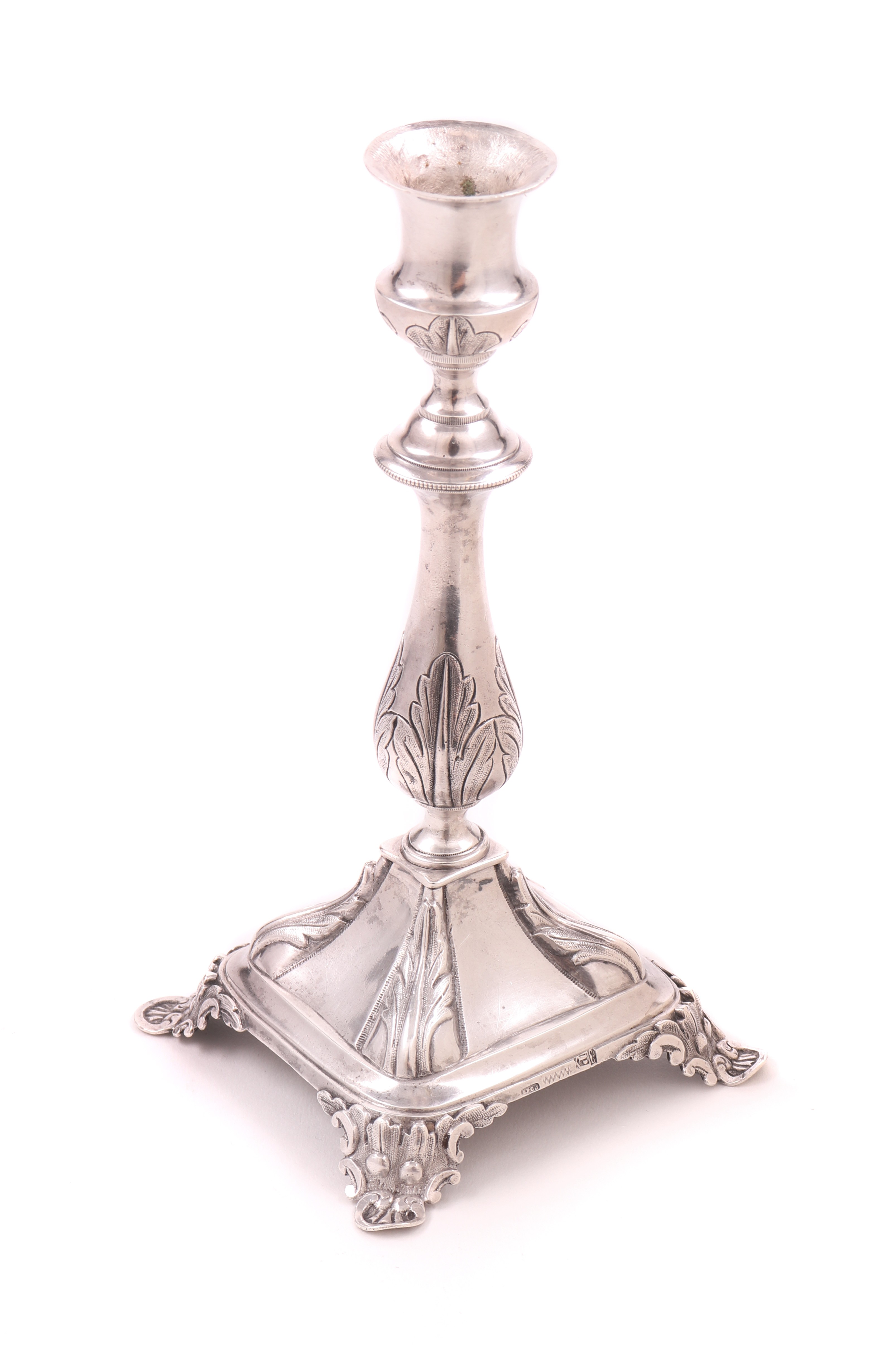 Castiçal em prata portuguesa, séc. XIX